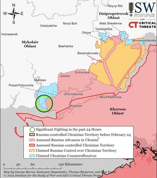 Появилась новая карта боевых действий в Украине от ISW за 19 апреля 3