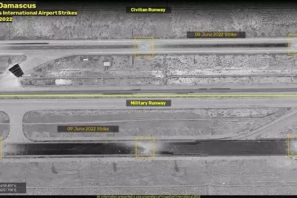 Последствия удара Израиля по аэропорту Дамаска показали со спутников 0