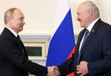 Путин поздравил Лукашенко с Днем независимости Белоруссии